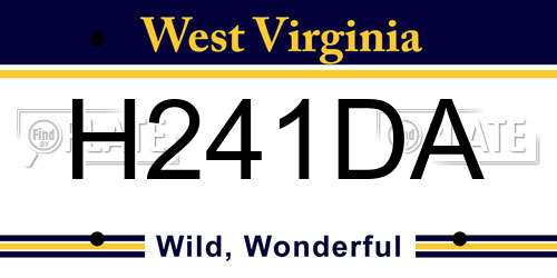 H241DA West Virginia License Plate
