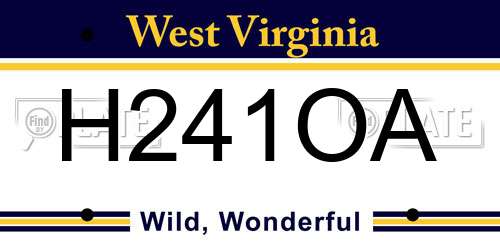 H241OA West Virginia License Plate