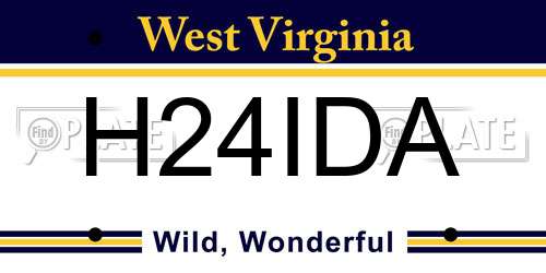 H24IDA West Virginia License Plate