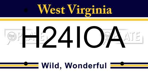H24IOA West Virginia License Plate