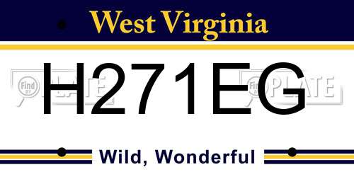 H271EG West Virginia License Plate