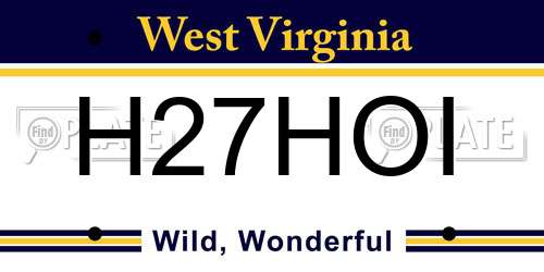 H27HOI West Virginia License Plate