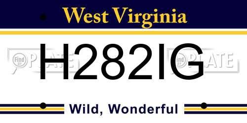 H282IG West Virginia License Plate