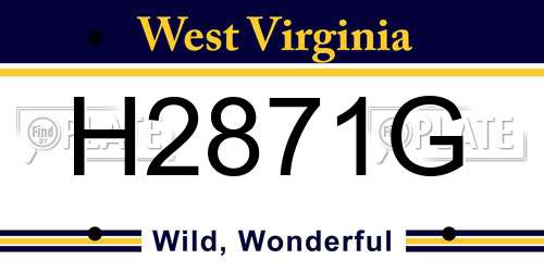 H2871G West Virginia License Plate