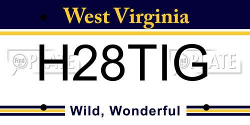 H28TIG West Virginia License Plate