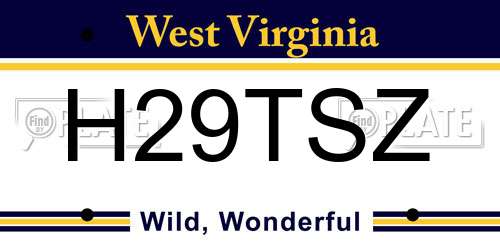 H29TSZ West Virginia License Plate
