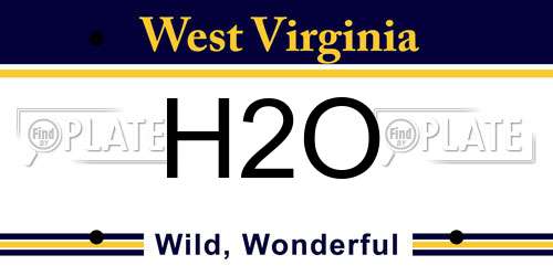 H2O West Virginia License Plate