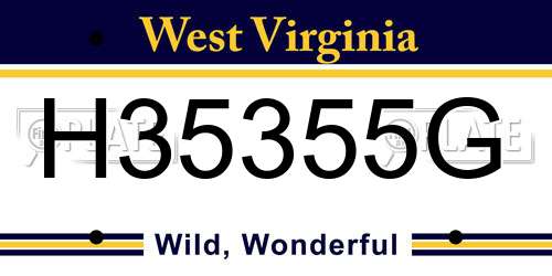 H35355G West Virginia License Plate