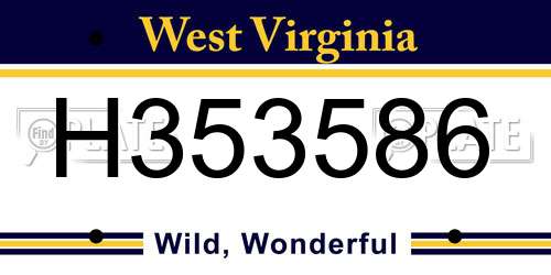 H353586 West Virginia License Plate