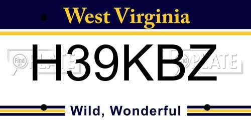 H39KBZ West Virginia License Plate