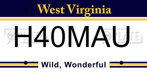 H40MAU West Virginia License Plate