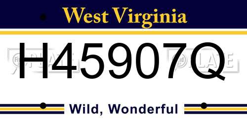 H45907Q West Virginia License Plate