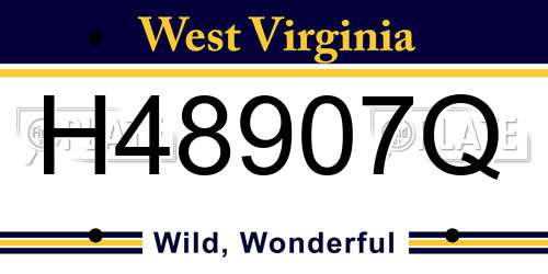 H48907Q West Virginia License Plate