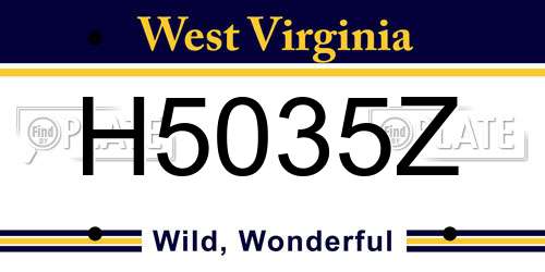 H5035Z West Virginia License Plate