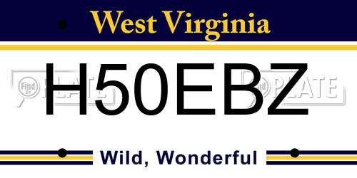 H50EBZ West Virginia License Plate