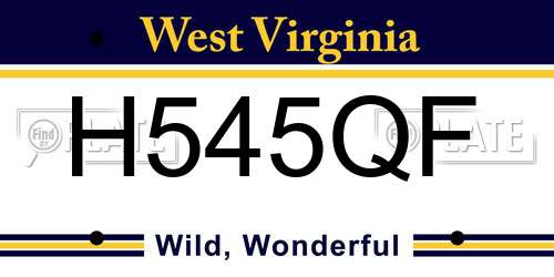 H545QF West Virginia License Plate