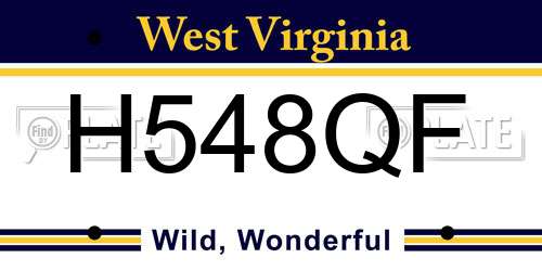 H548QF West Virginia License Plate