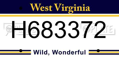 H683372 West Virginia License Plate