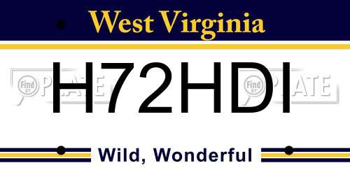H72HDI West Virginia License Plate