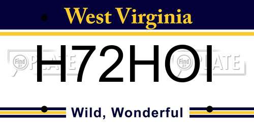 H72HOI West Virginia License Plate