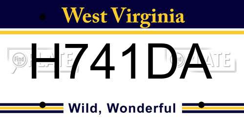 H741DA West Virginia License Plate