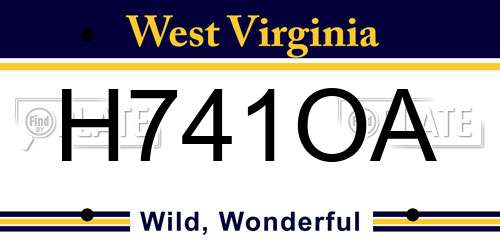 H741OA West Virginia License Plate