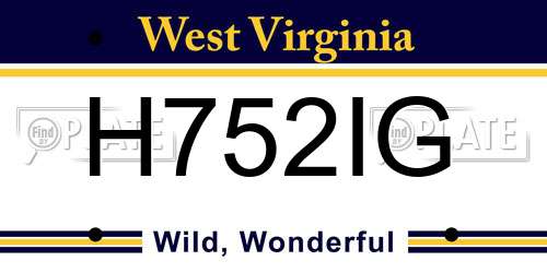 H752IG West Virginia License Plate