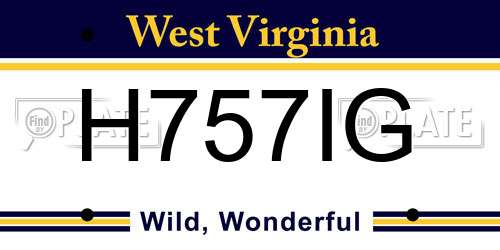 H757IG West Virginia License Plate