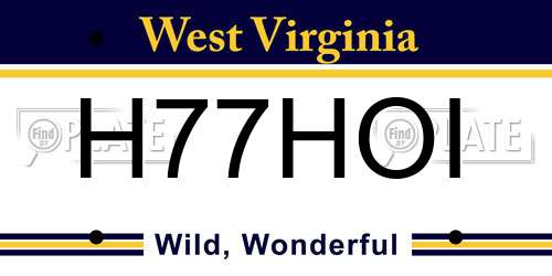 H77HOI West Virginia License Plate