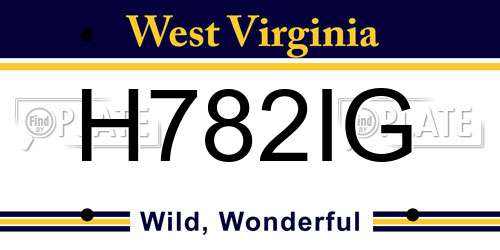 H782IG West Virginia License Plate