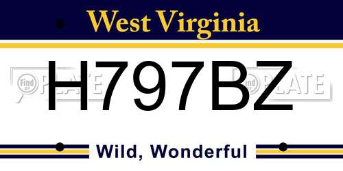 H797BZ West Virginia License Plate