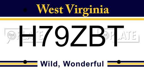 H79ZBT West Virginia License Plate