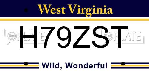 H79ZST West Virginia License Plate