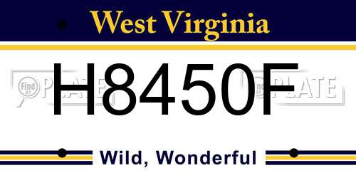 H8450F West Virginia License Plate
