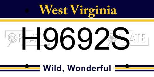 H9692S West Virginia License Plate
