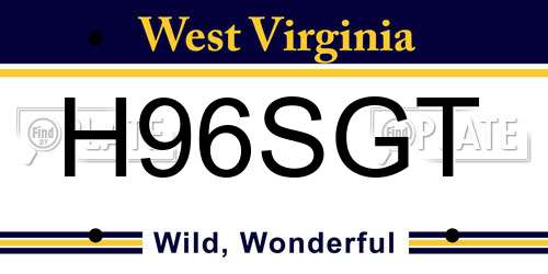 H96SGT West Virginia License Plate