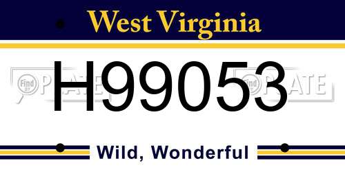 H99053 West Virginia License Plate