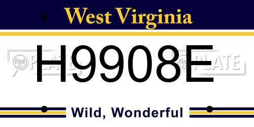 H9908E West Virginia License Plate