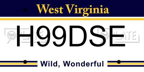 H99DSE West Virginia License Plate
