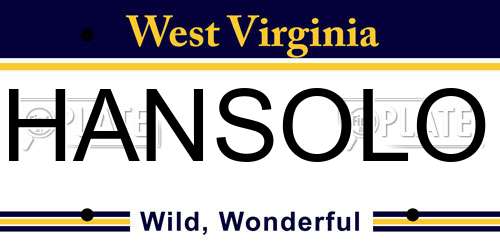 HANSOLO West Virginia License Plate