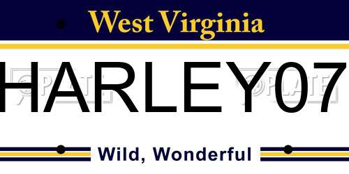 HARLEY07 West Virginia License Plate