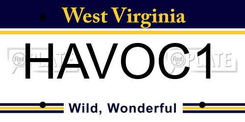 HAVOC1 West Virginia License Plate