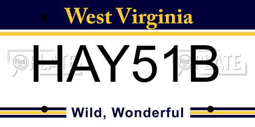HAY51B West Virginia License Plate