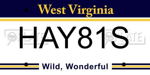 HAY81S West Virginia License Plate