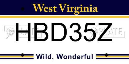 HBD35Z West Virginia License Plate