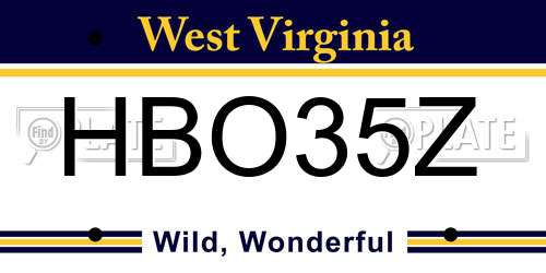 HBO35Z West Virginia License Plate