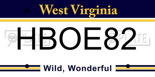 HBOE82 West Virginia License Plate