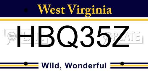 HBQ35Z West Virginia License Plate