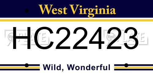 HC22423 West Virginia License Plate
