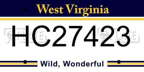 HC27423 West Virginia License Plate